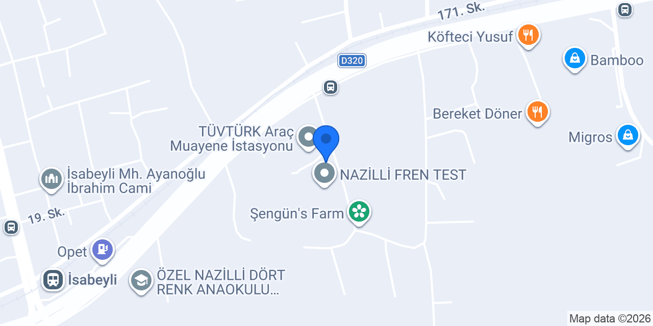 Ray Oto Fren Servisi konumu