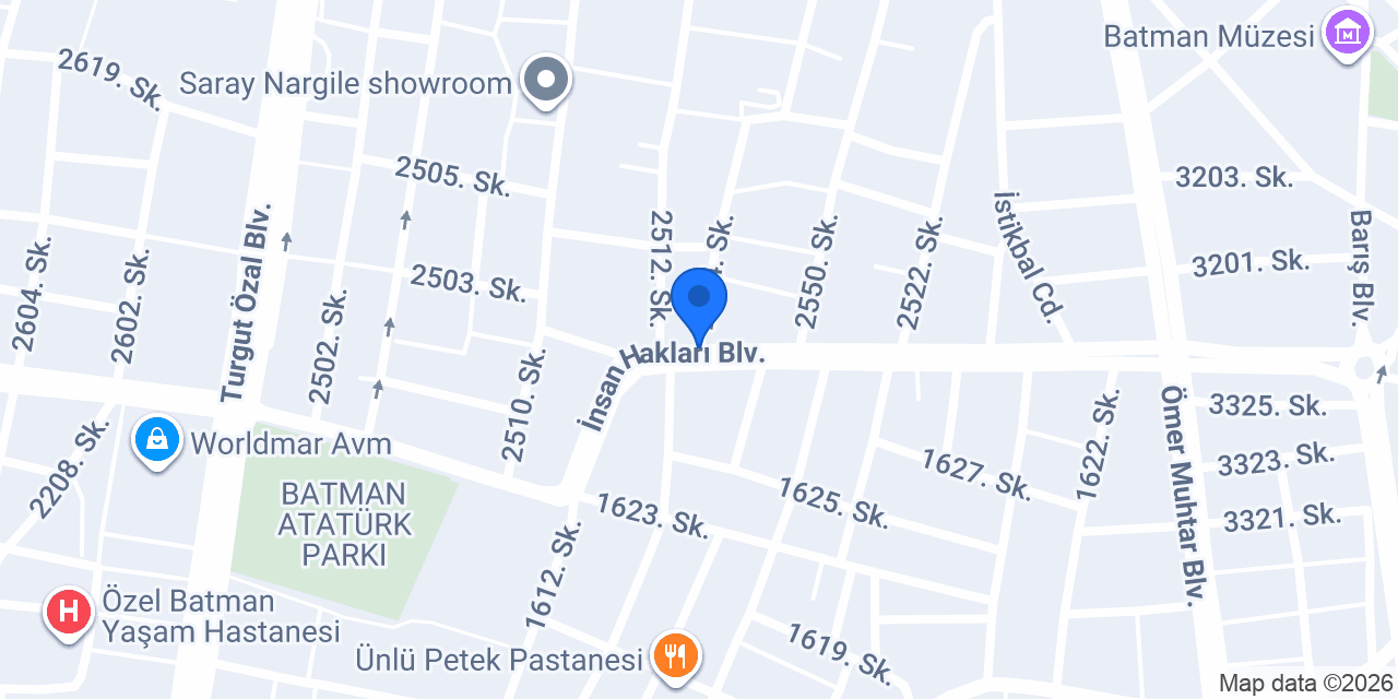 Batman Günlük Kiralık ev konumu