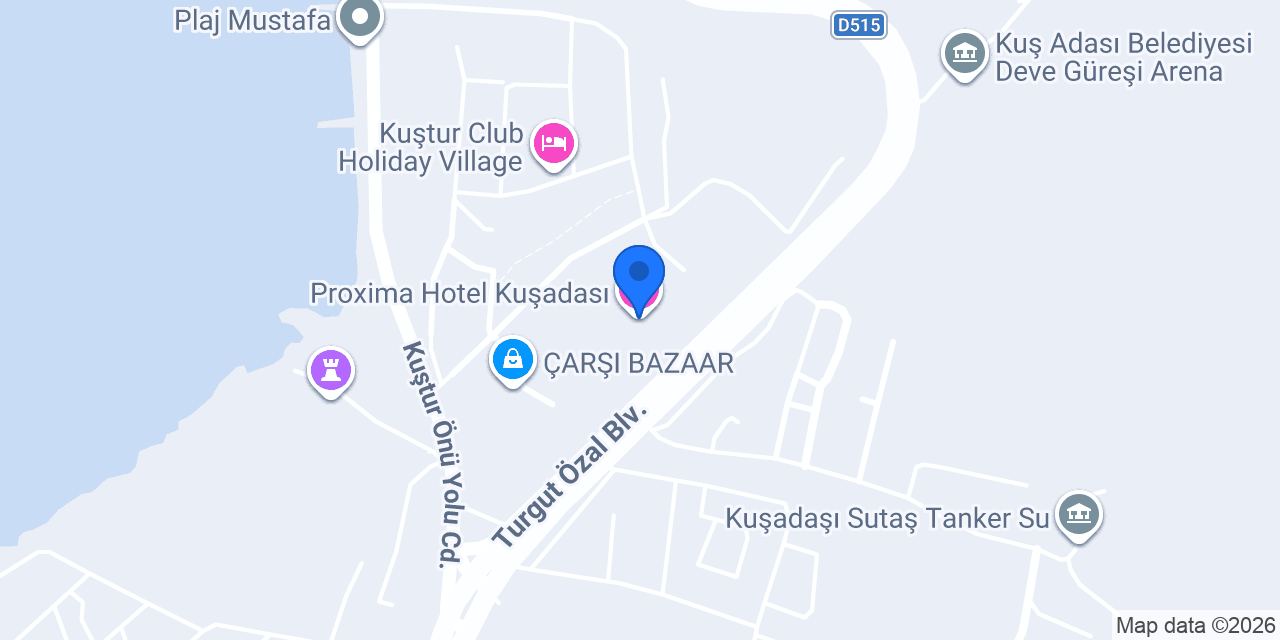 Proxima Hotel Kuşadası konumu