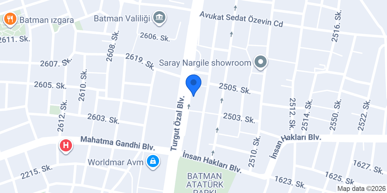 Vakıf Katılım Batman Şubesi konumu