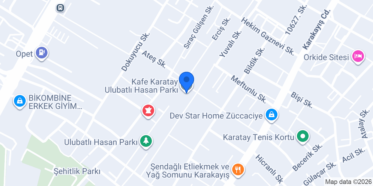 Kafe Karatay Ulubatlı Hasan Parkı konumu