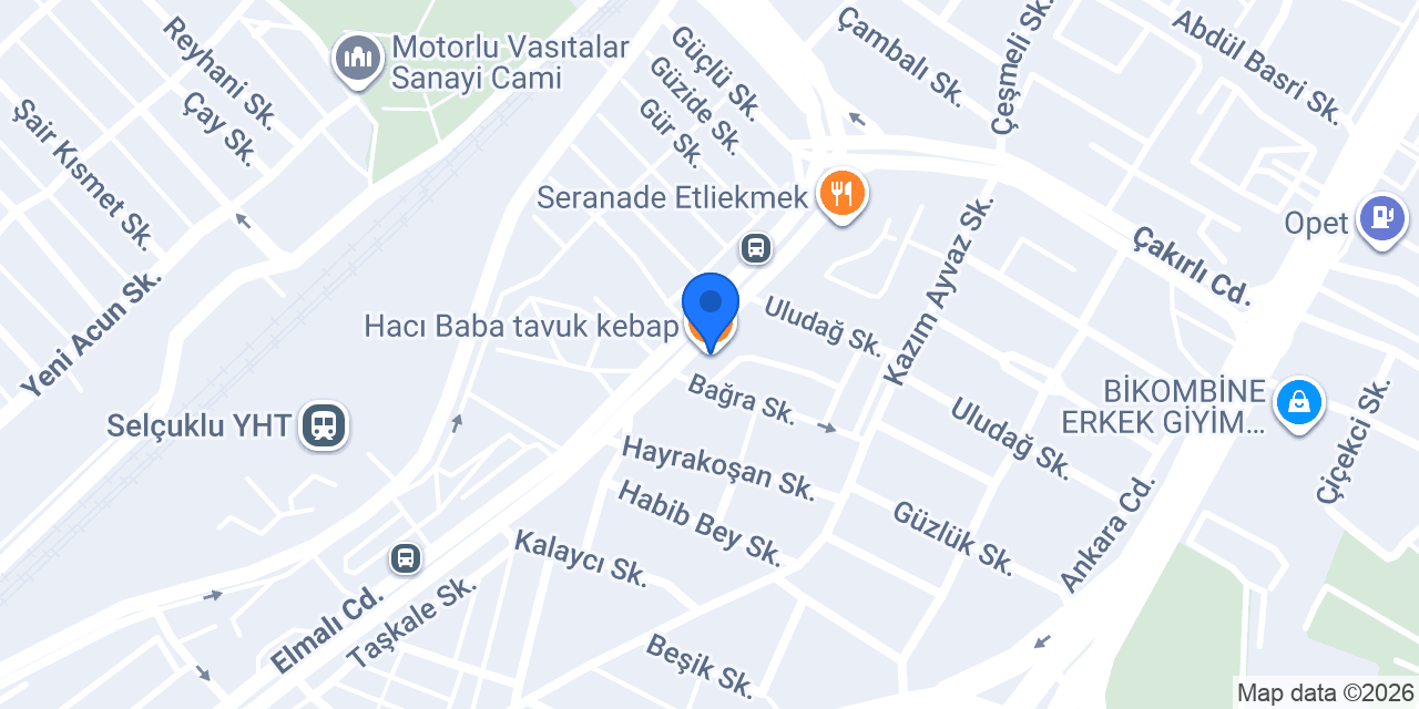 Hacı Baba tavuk kebap konumu