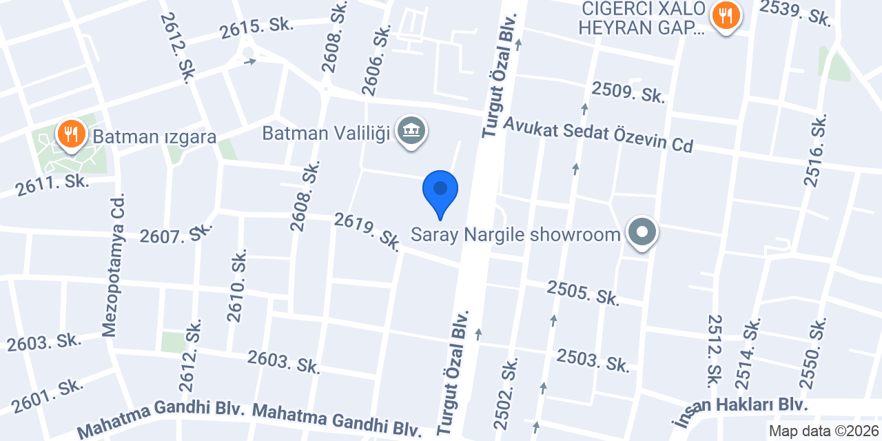 Özel Batman Hastanesi konumu