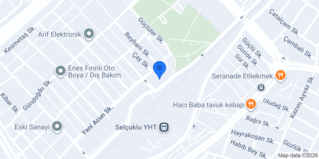 Konya Pert Oto konumu