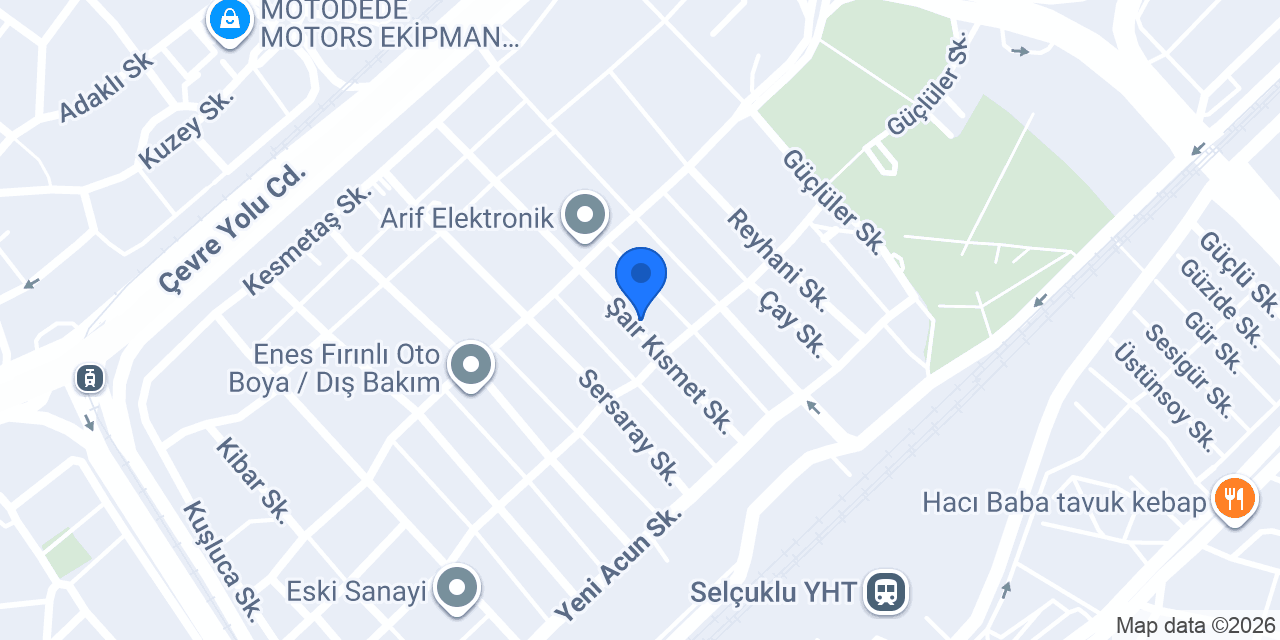 Özmer Otomotiv konumu