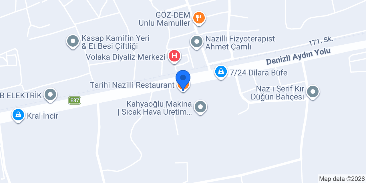 Tarihi Nazilli Restaurant konumu