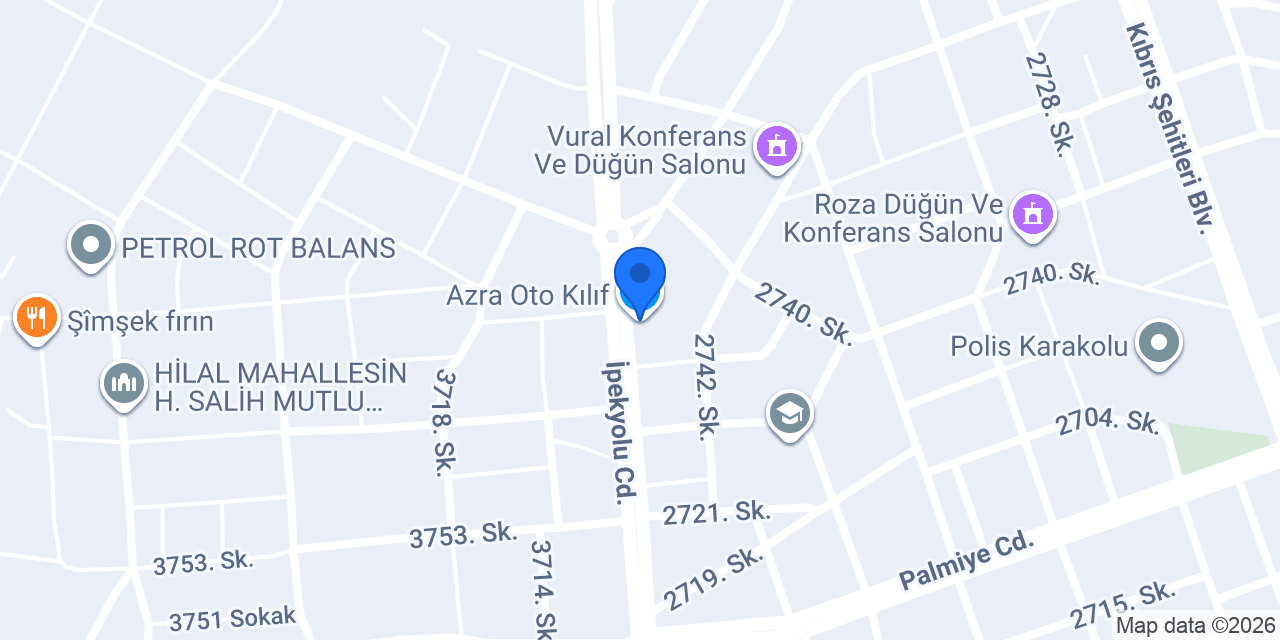 Azra Oto Kılıf konumu