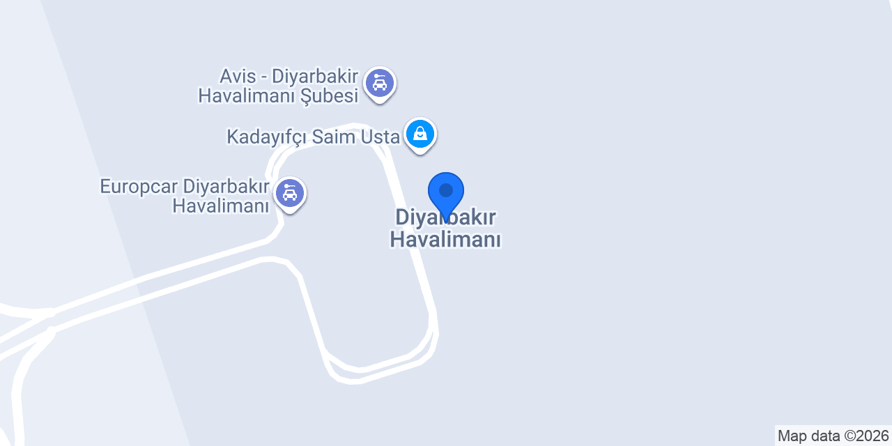 Diyarbakır Havalimanı konumu
