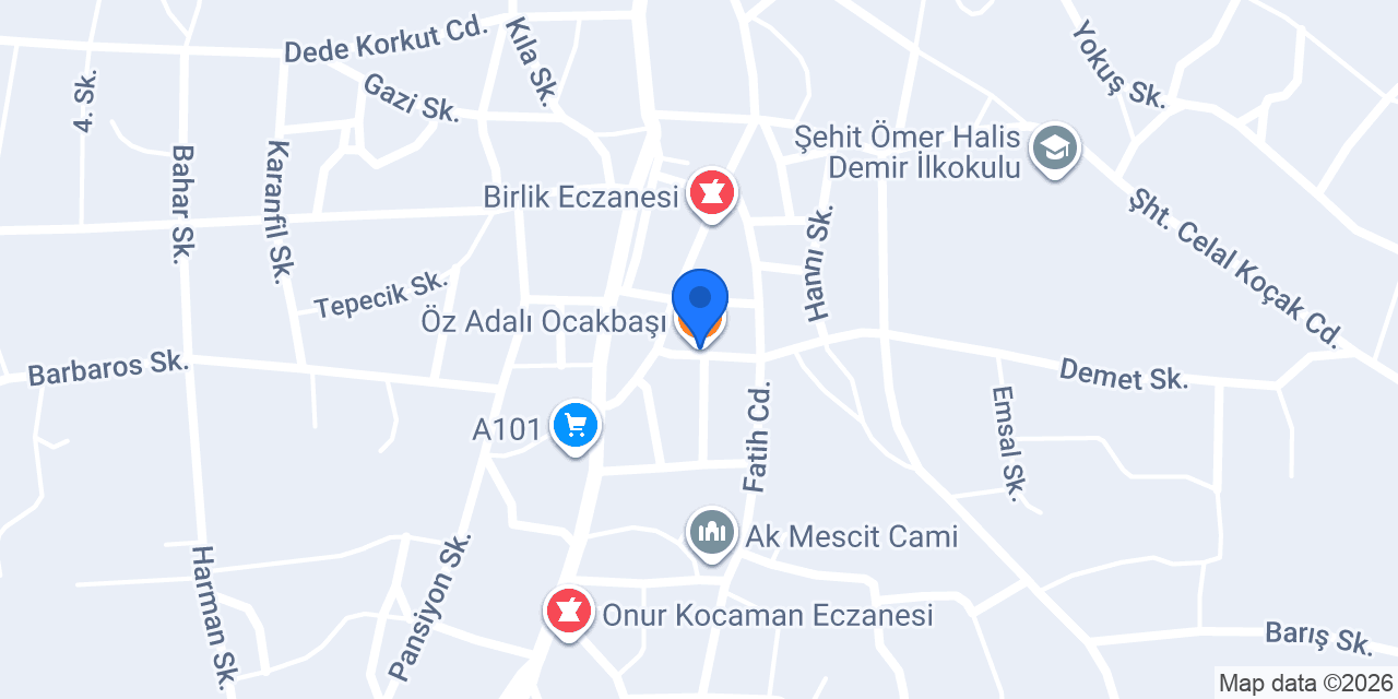 Öz Adalı Ocakbaşı konumu