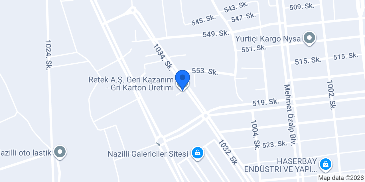 Retek A.Ş. Geri Kazanım - Gri Karton Üretimi konumu
