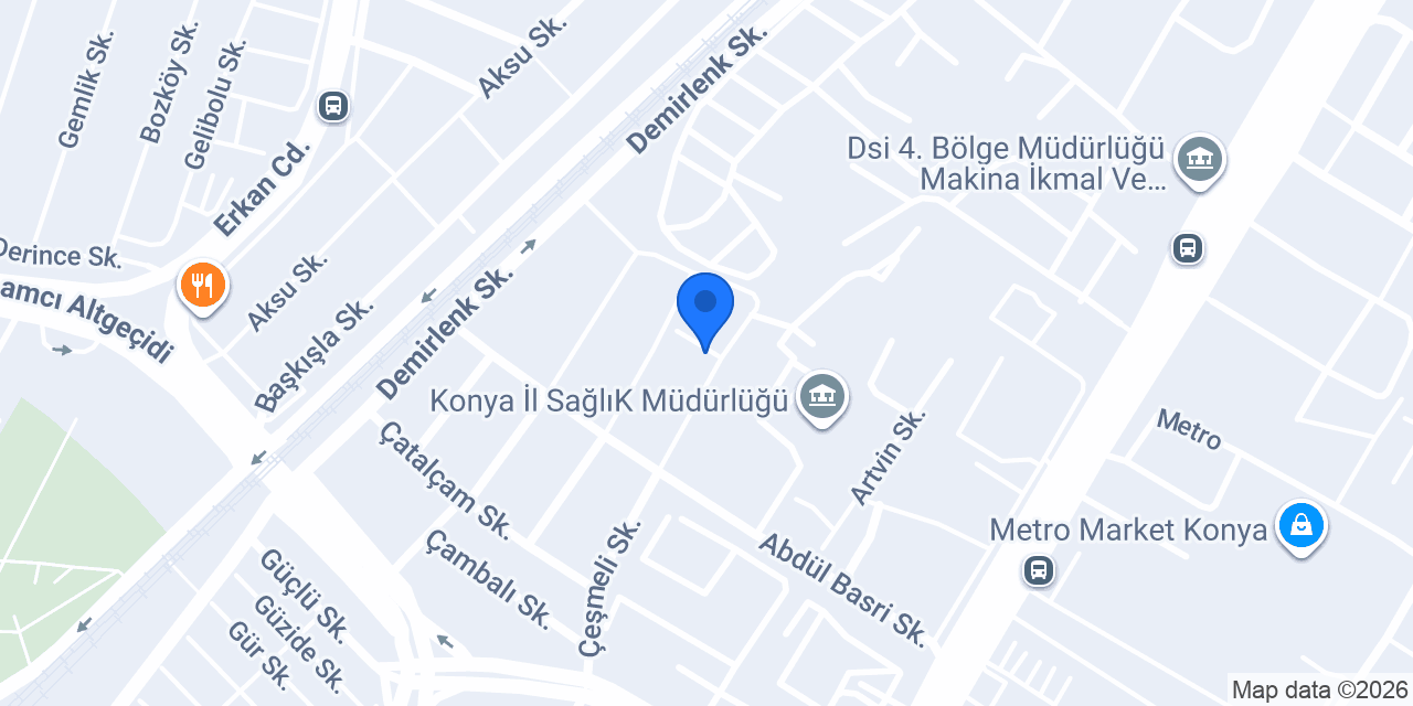 Konya İl Sağlık Müdürlüğü konumu