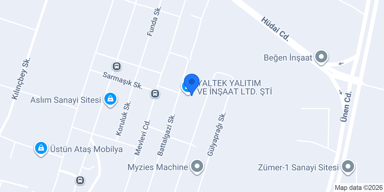 YALTEK YALITIM VE İNŞAAT LTD. ŞTİ. konumu