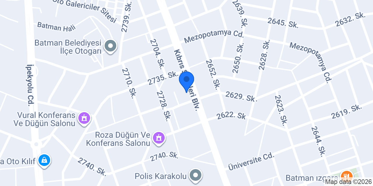 Batman Ortadoğu Elektrik konumu