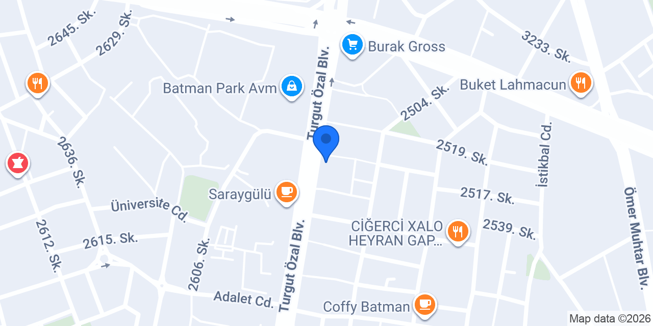 Yapı Kredi - Batman Petrolkent Şubesi konumu