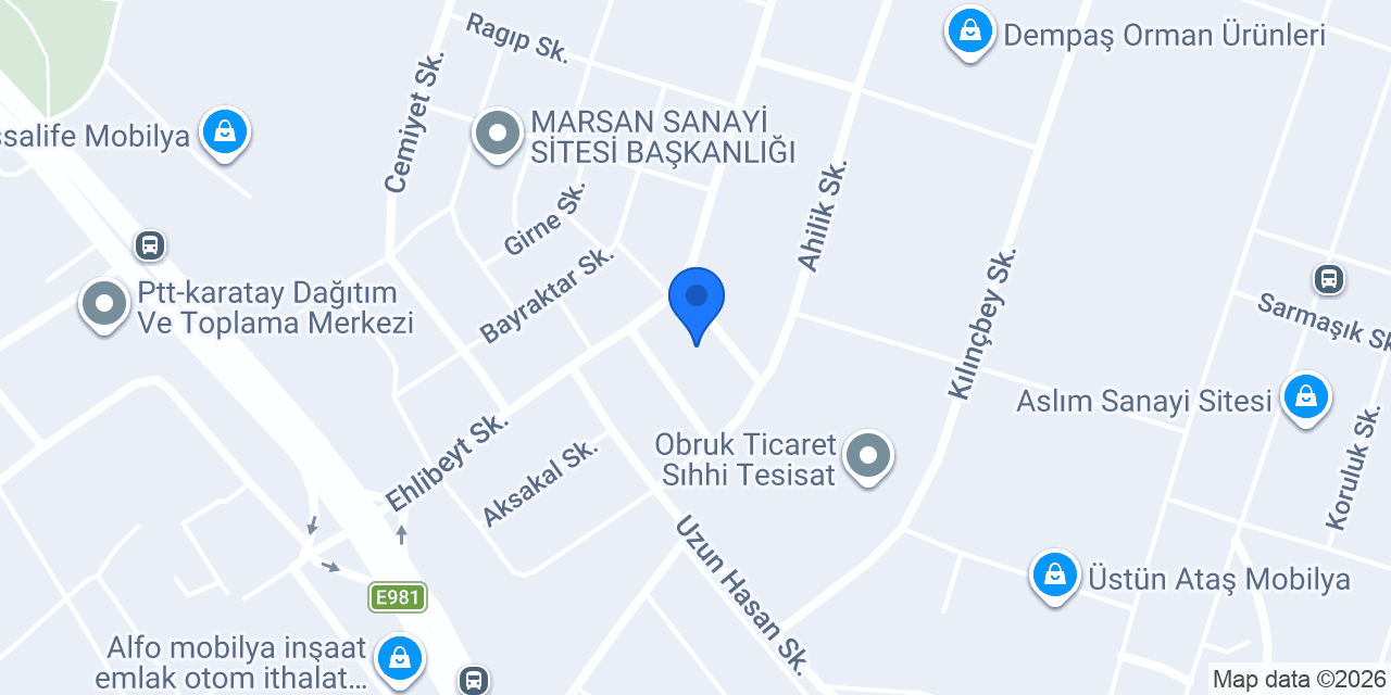 SEKMEN MOBİLYA konumu