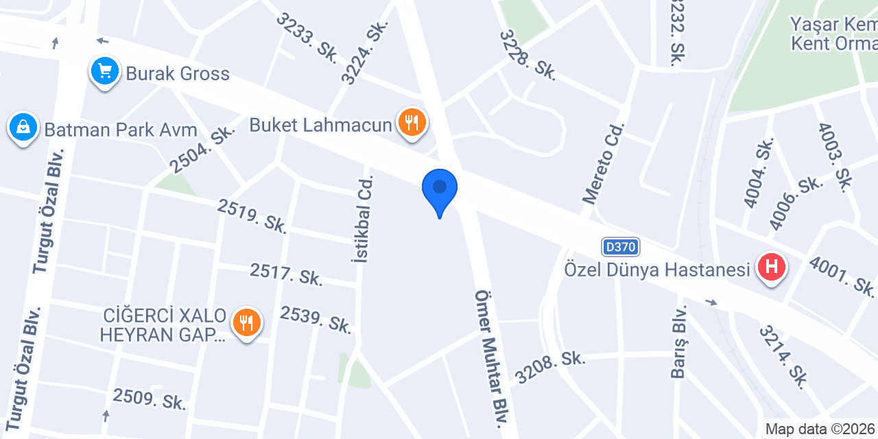 Poyraz Akülü Araba konumu
