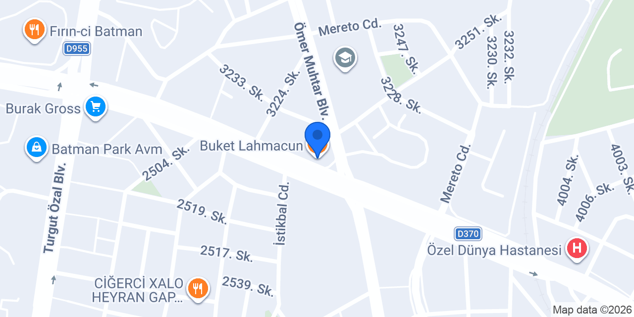 Buket Lahmacun konumu
