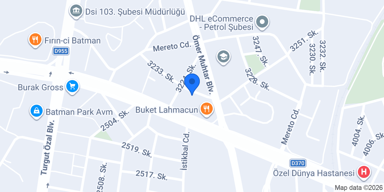 Batman Algı Psikolojik Danışmanlık Merkezi konumu