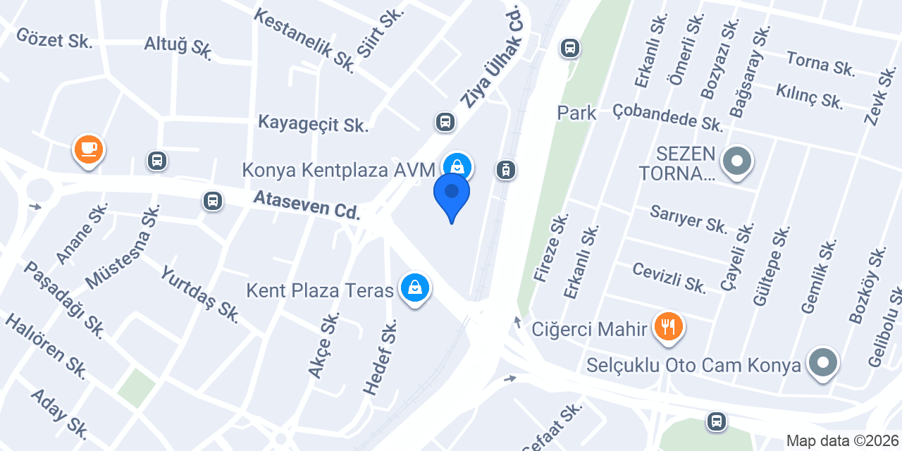 Evidea Konya Kentplaza AVM konumu