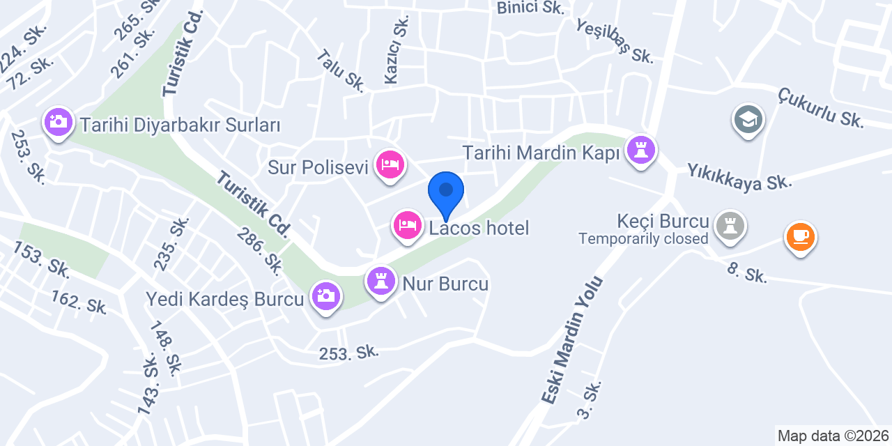 Beyzade apart otel restaurant diyarbakır konumu