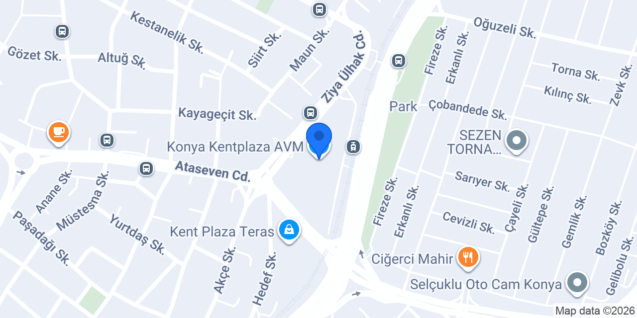 Konya Kentplaza AVM konumu