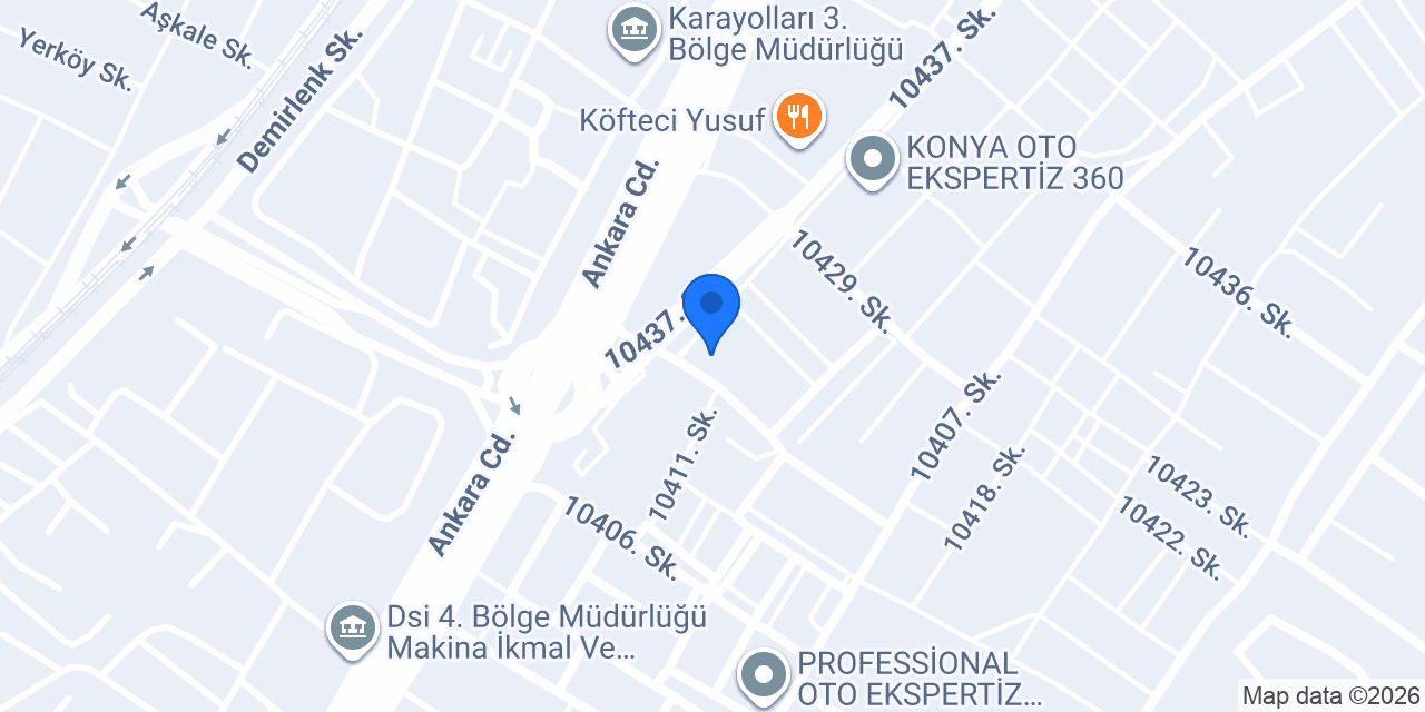 Pilot Garage Konya Karatay Galericiler konumu
