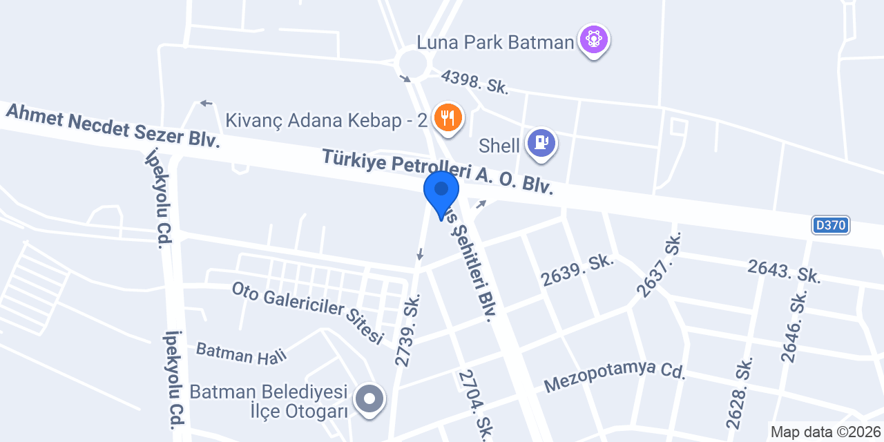 Batman Pilot Garage Oto Ekspertiz konumu