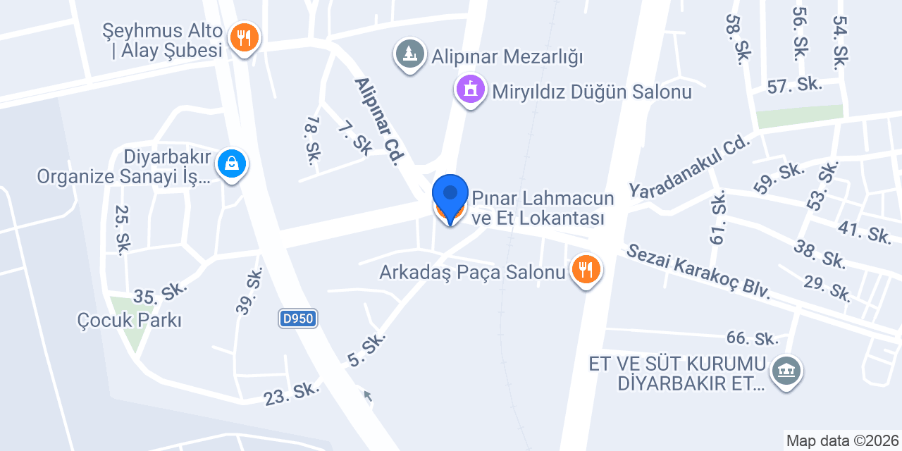 Pınar Lahmacun ve Et Lokantası konumu