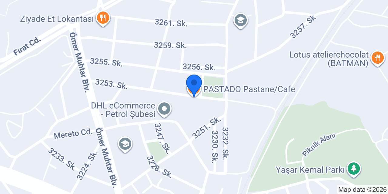 PASTADO Pastane/Cafe konumu