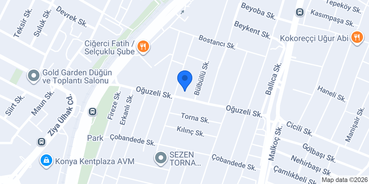Konya Opel Servis ve Yedek Parça konumu