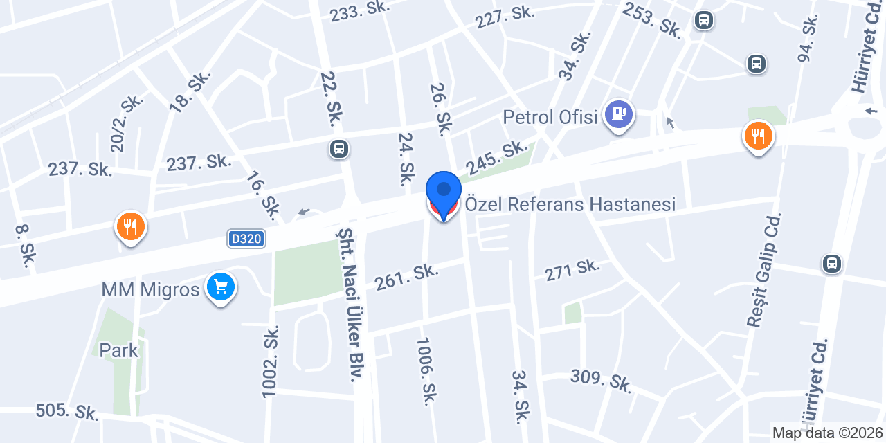 Özel Referans Hastanesi konumu