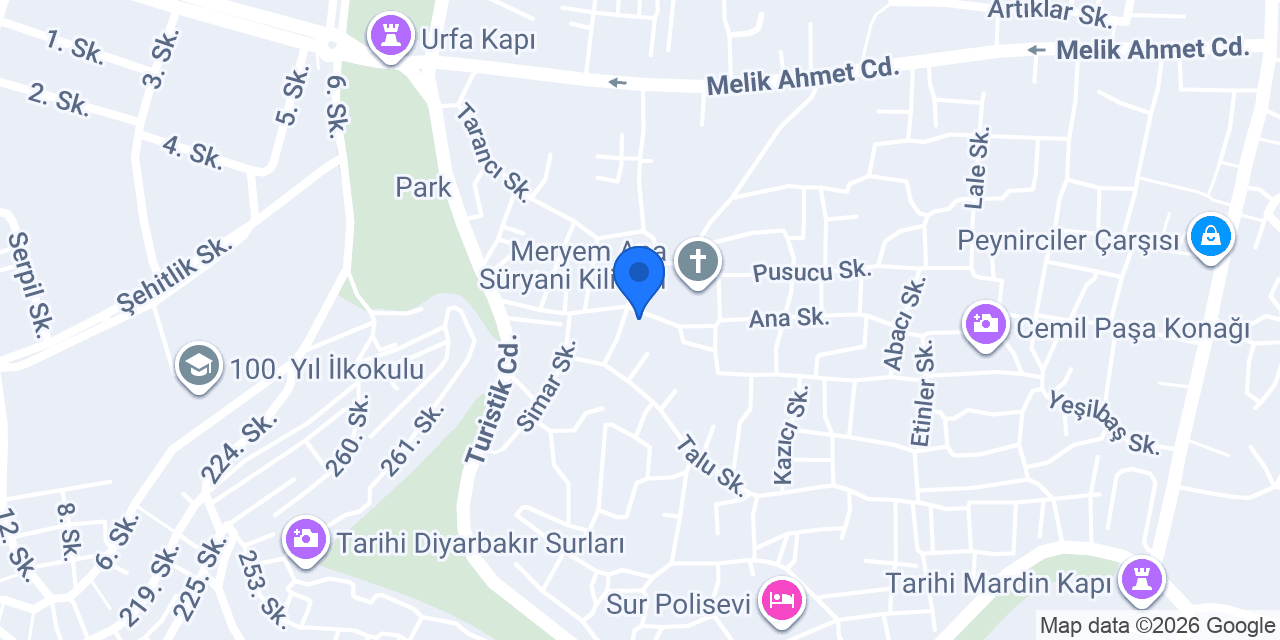 Diyarbakır Kilisesi konumu