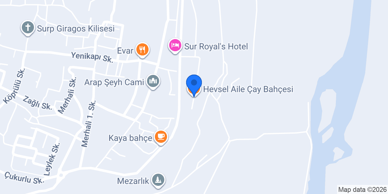 Hevsel Aile Çay Bahçesi konumu
