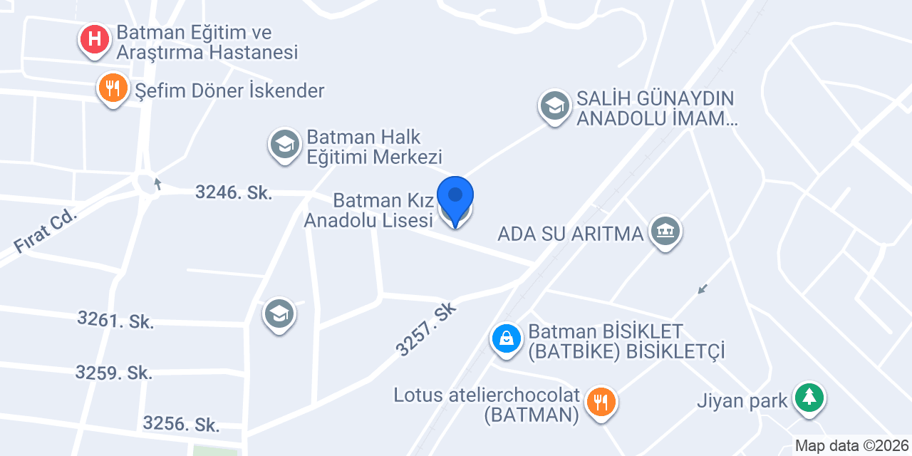 Batman Kız Anadolu Lisesi konumu