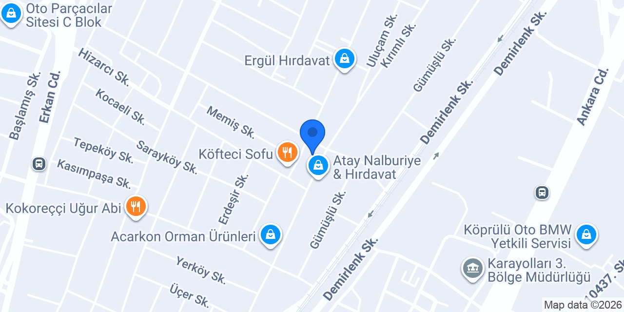 Okkalar Hırdavat konumu