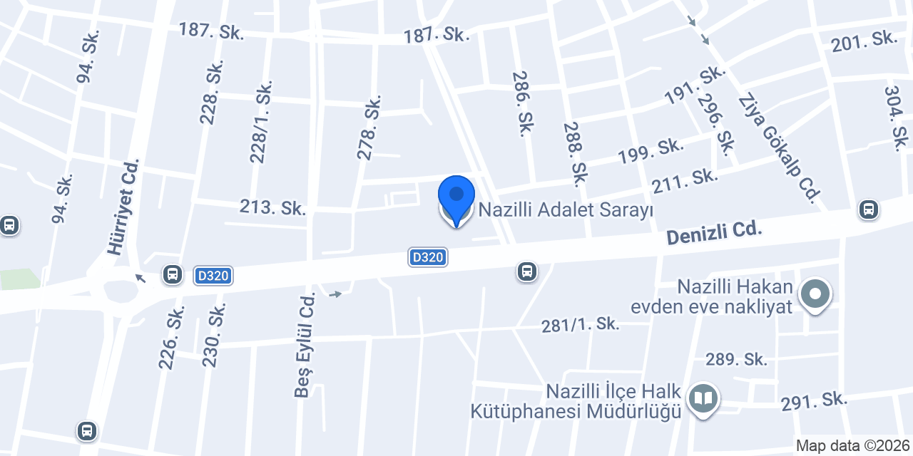 Nazilli Adalet Sarayı konumu
