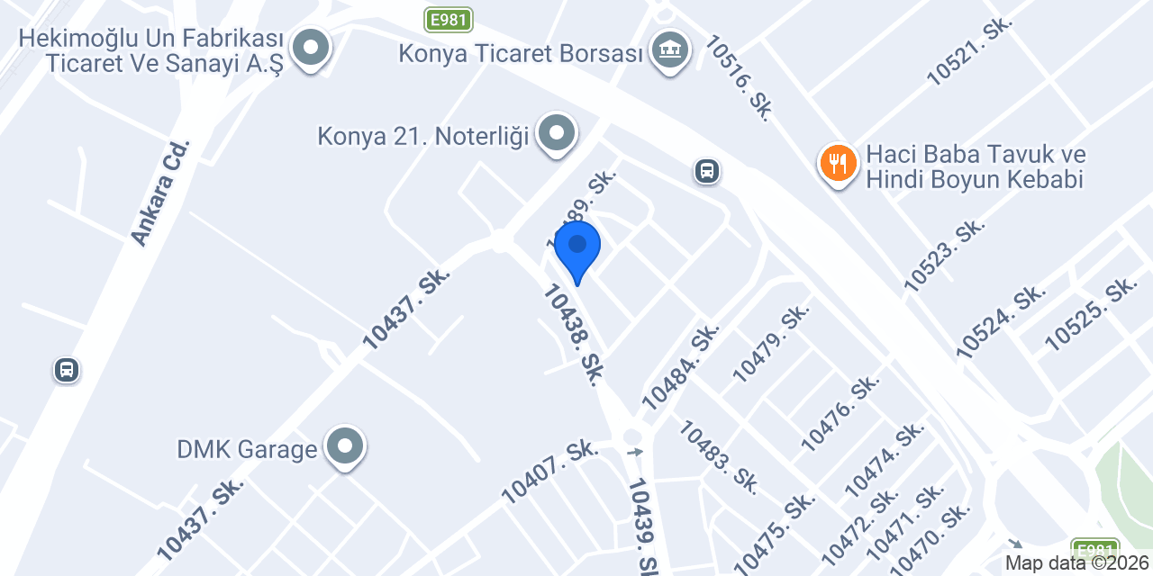 Cargox Konya Şubesi konumu