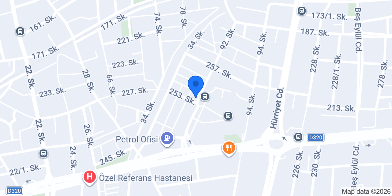 Üçüzler Oto Lastik konumu