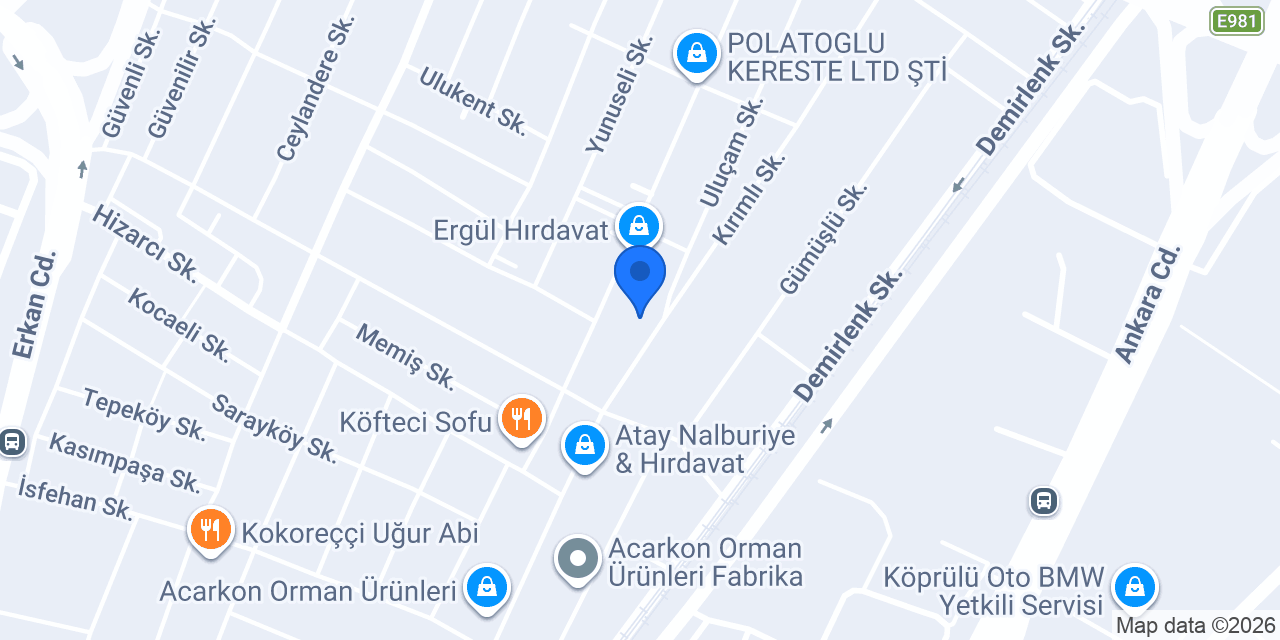 TEKİNLER AMBALAJ A.Ş. konumu