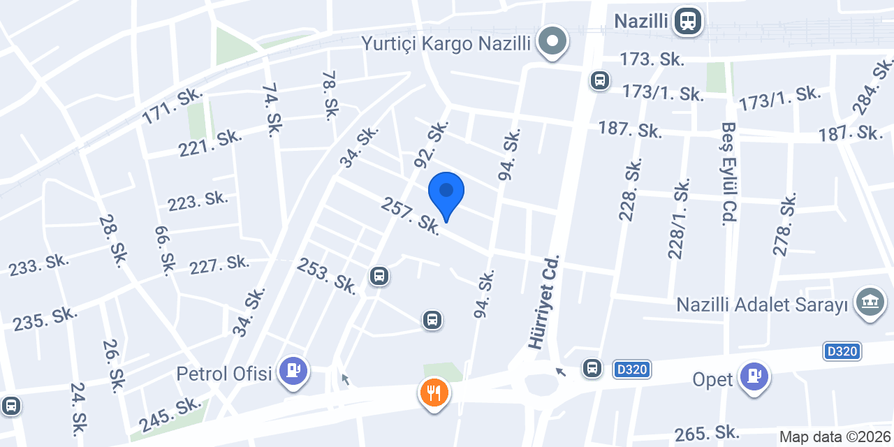 Nazilli otomatik kapı-Güngör Yapı konumu