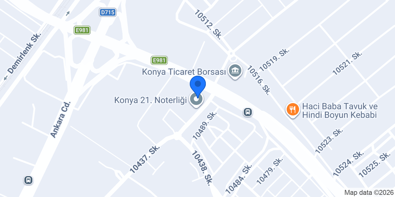 1453 Konya konumu