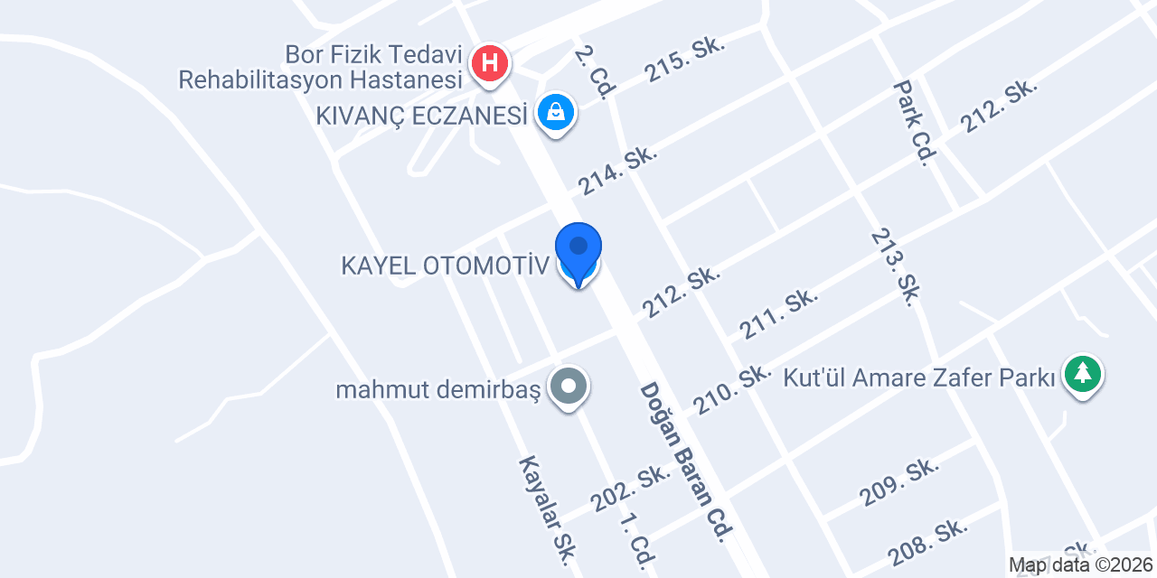 KAYEL OTOMOTİV konumu