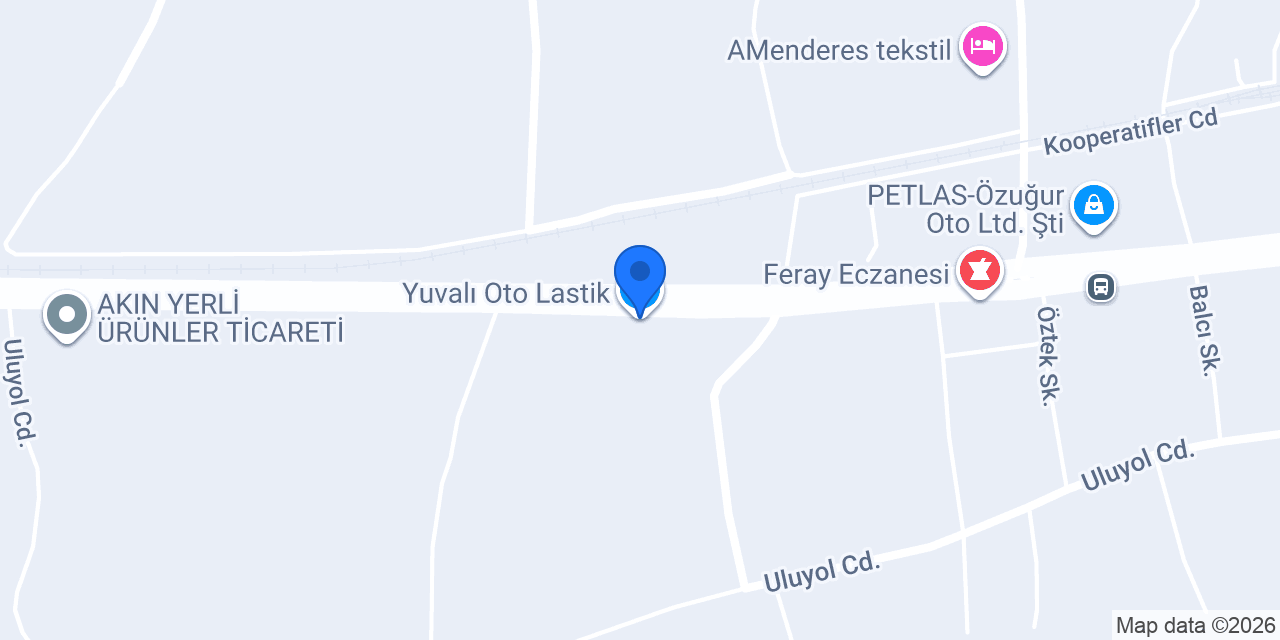 Yuvalı Oto Lastik konumu