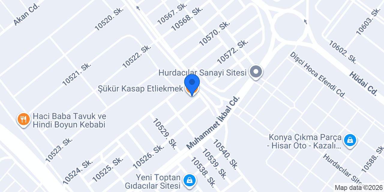 Şükür Kasap Etliekmek konumu