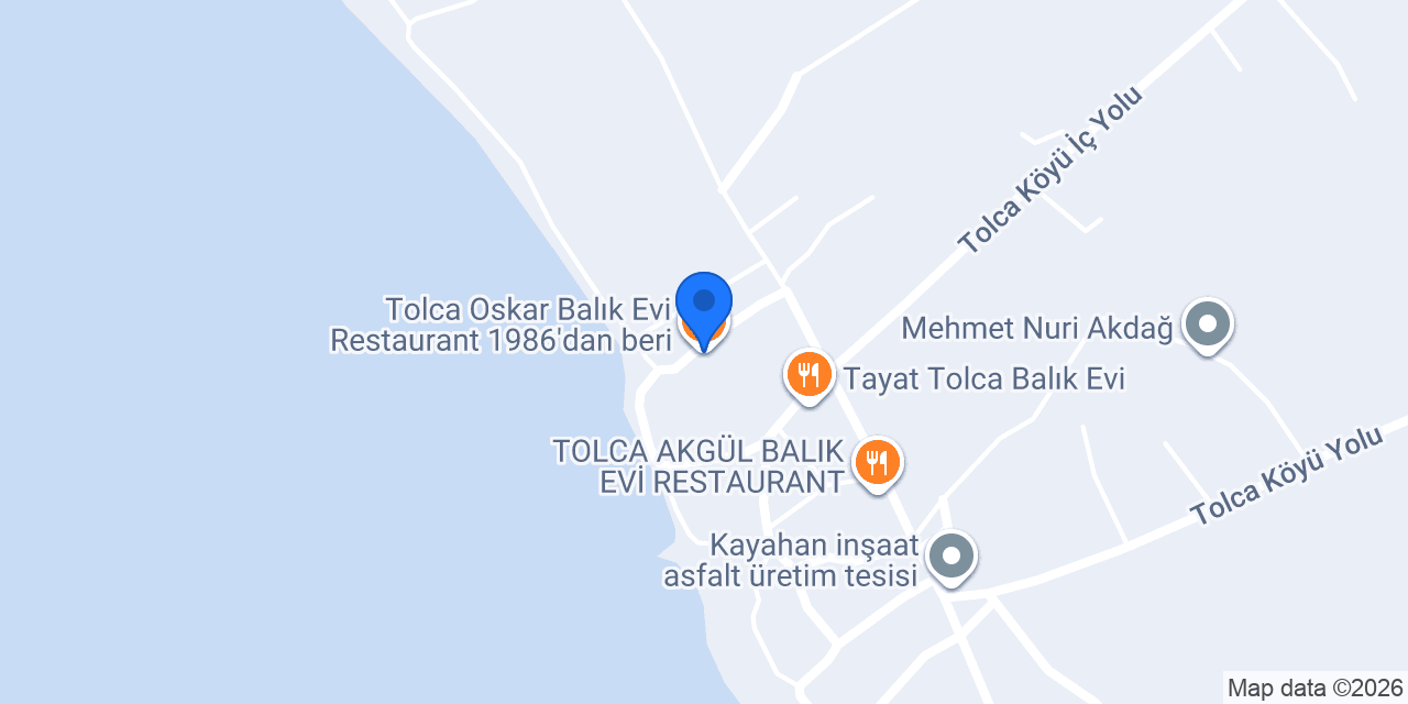 Tolca Oskar Balık Evi Restaurant 1986’dan beri konumu