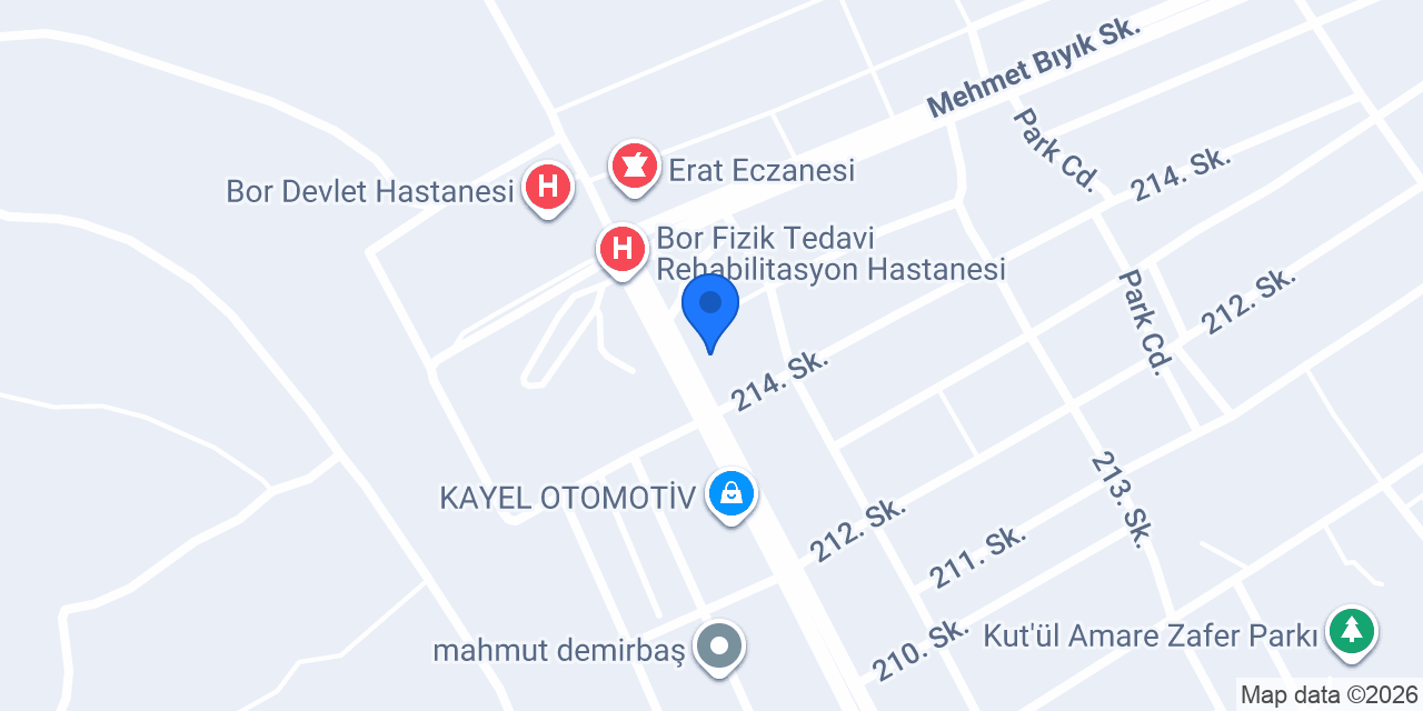 Bor Hayat Optik Gözlükçü konumu