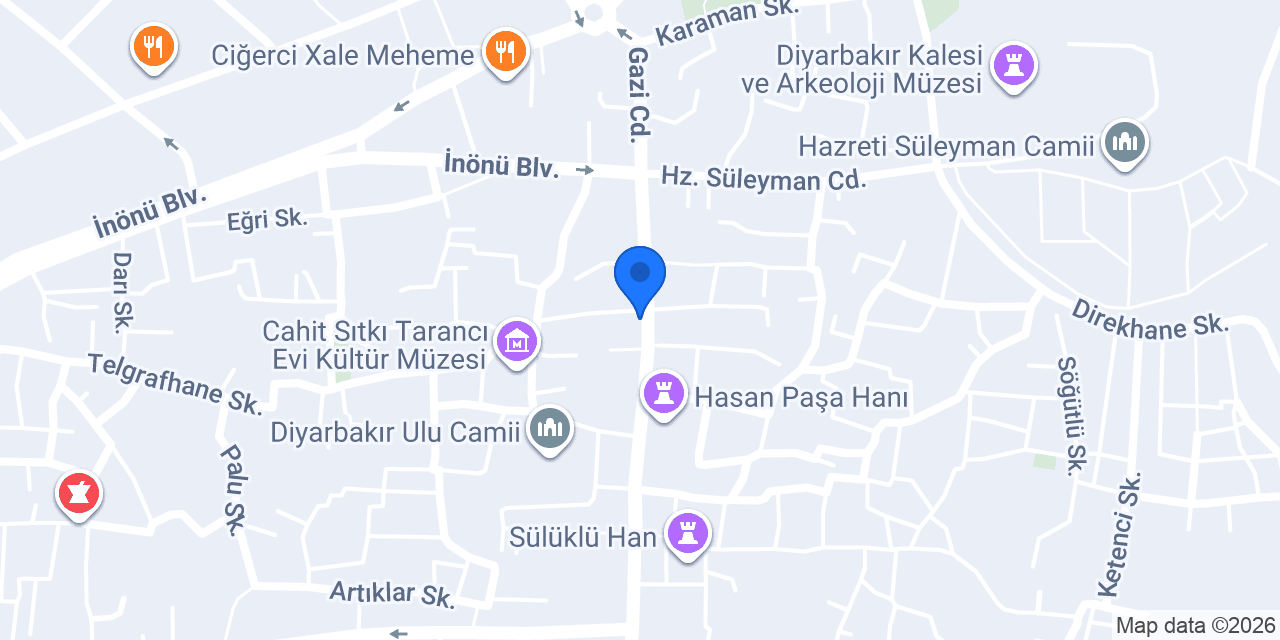 Yapı Kredi - Diyarbakır Dağkapı Şubesi konumu