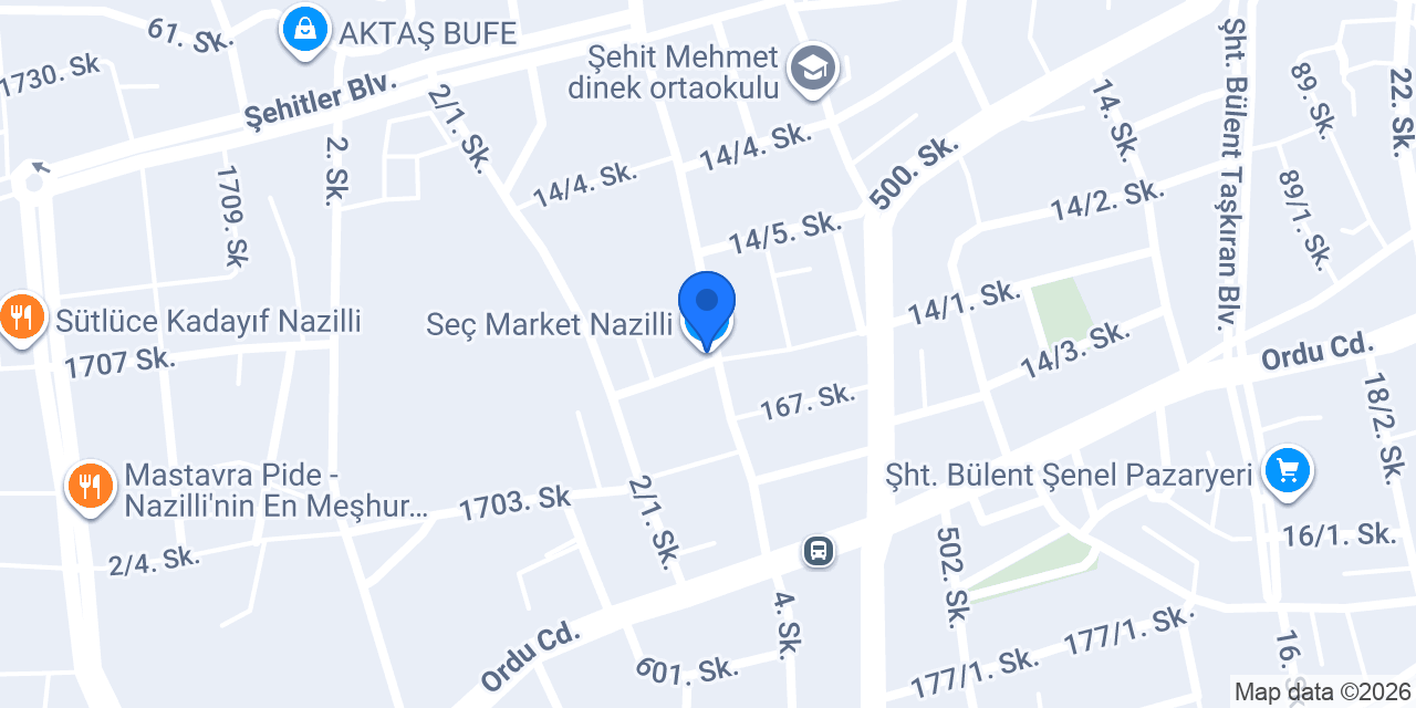 Seç Market Nazilli konumu