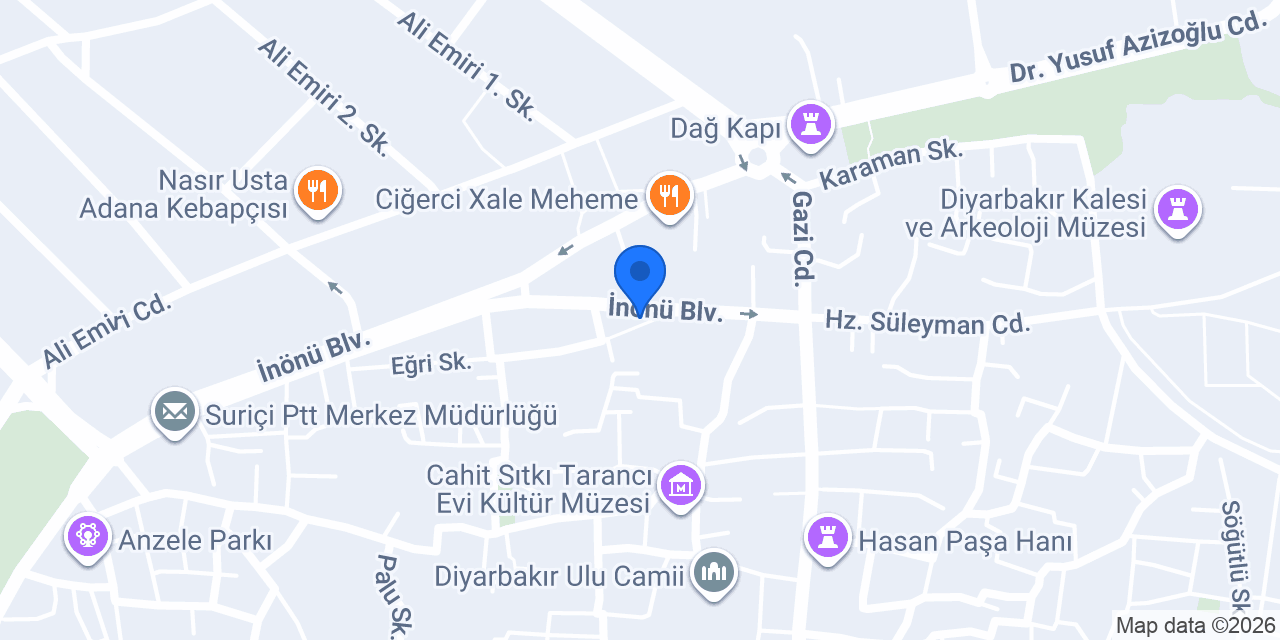 KAYA OTEL DİYARBAKIR konumu