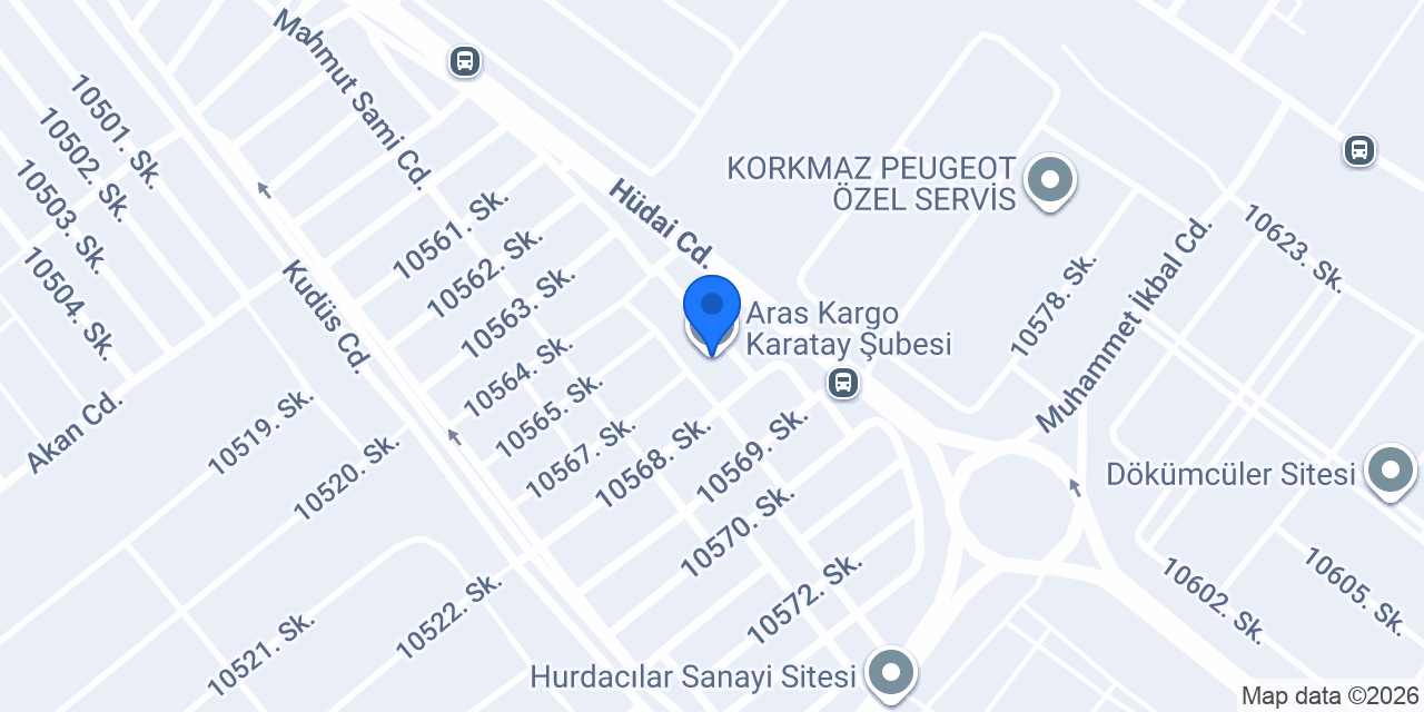 Aras Kargo Karatay Şubesi konumu